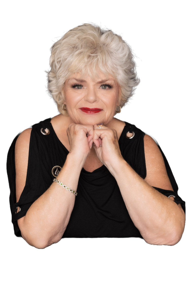 Sharron Dillon with chin on hands